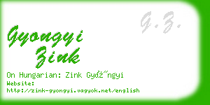 gyongyi zink business card